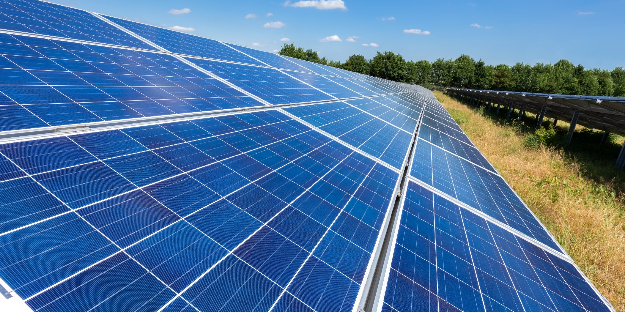 solar panels outside in sun